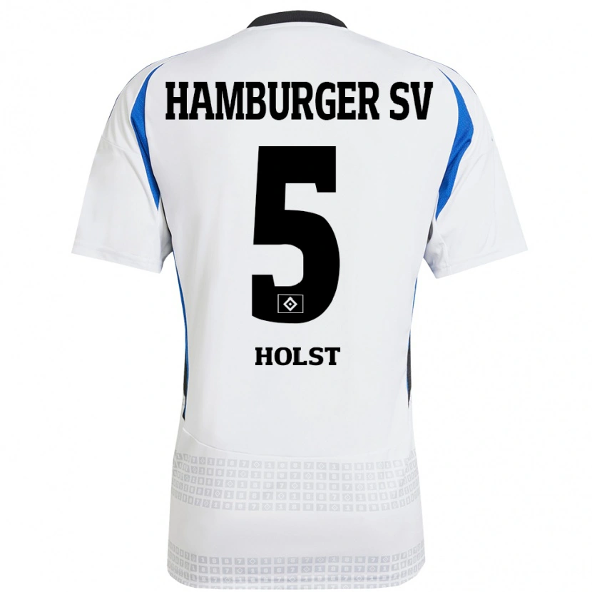 Danxen Barn Evelyn Holst #5 Vit Blå Hemmatröja Matchtröjor 2024/25 Tröjor T-Tröja