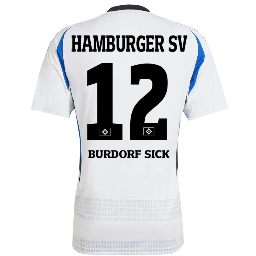 Danxen Barn Emma Burdorf-Sick #12 Vit Blå Hemmatröja Matchtröjor 2024/25 Tröjor T-Tröja