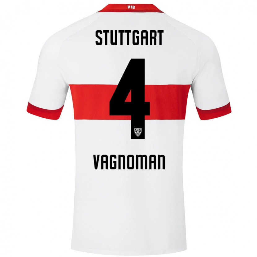 Danxen Barn Josha Vagnoman #4 Vit Röd Hemmatröja Matchtröjor 2024/25 Tröjor T-Tröja