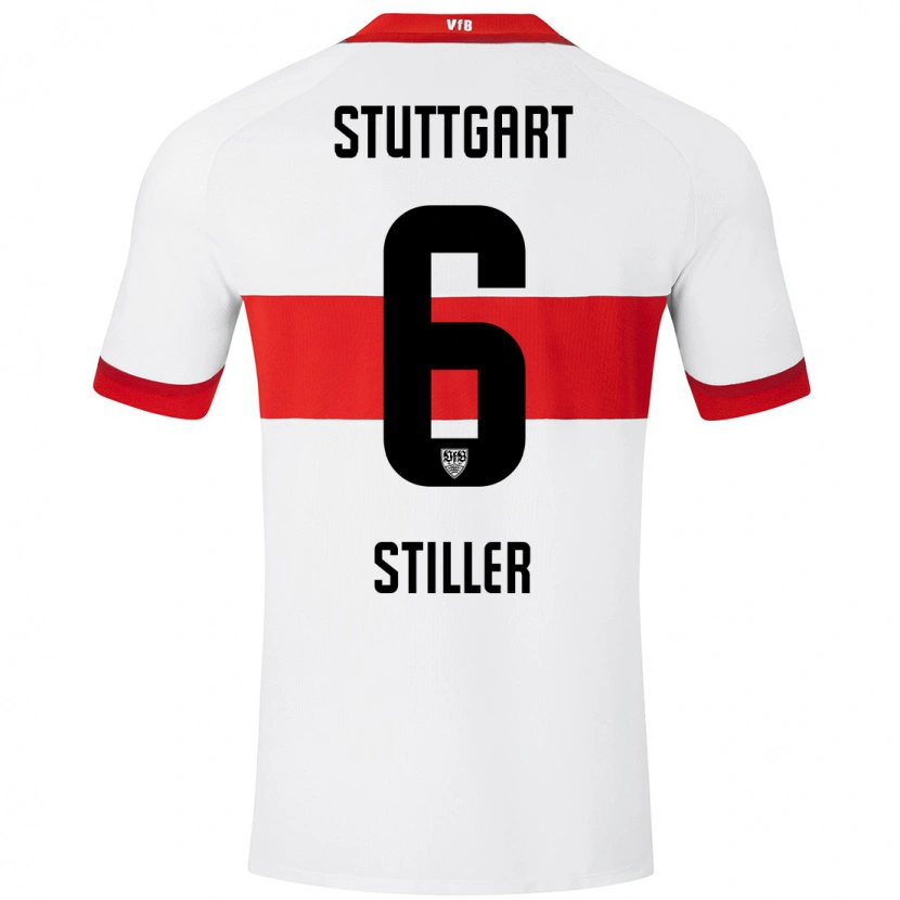 Danxen Barn Angelo Stiller #6 Vit Röd Hemmatröja Matchtröjor 2024/25 Tröjor T-Tröja