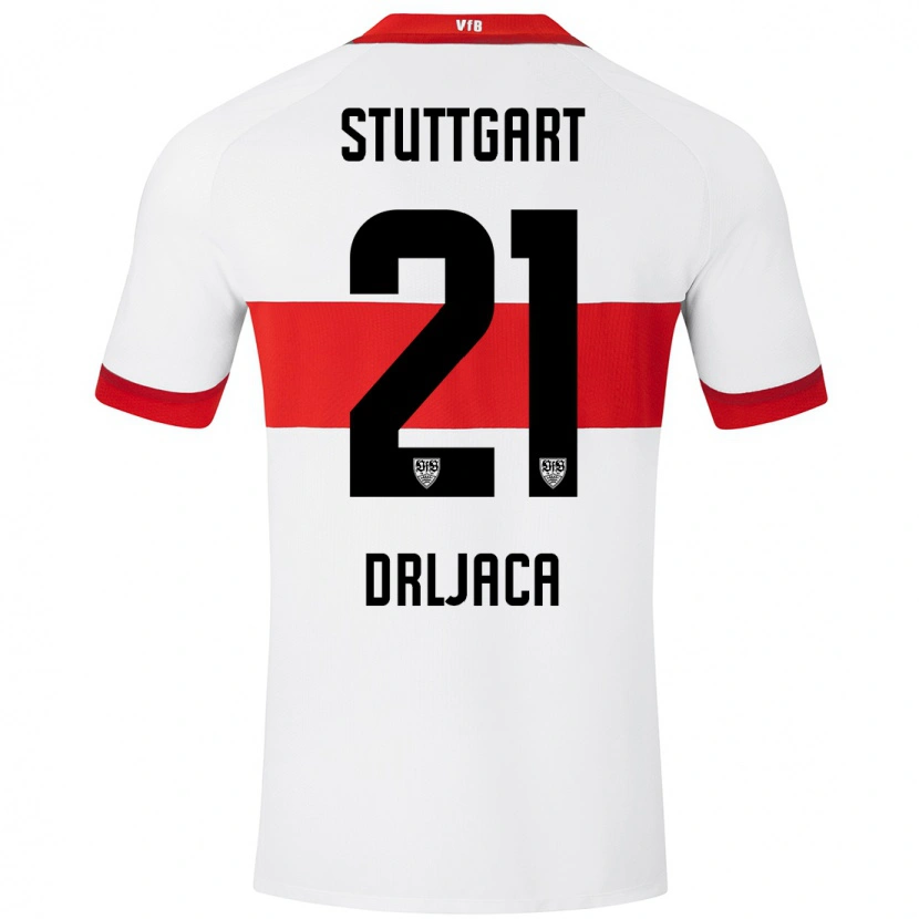Danxen Barn Stefan Drljaca #21 Vit Röd Hemmatröja Matchtröjor 2024/25 Tröjor T-Tröja