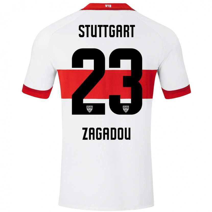 Danxen Barn Dan-Axel Zagadou #23 Vit Röd Hemmatröja Matchtröjor 2024/25 Tröjor T-Tröja