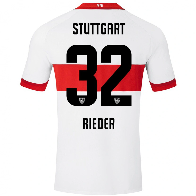 Danxen Barn Fabian Rieder #32 Vit Röd Hemmatröja Matchtröjor 2024/25 Tröjor T-Tröja