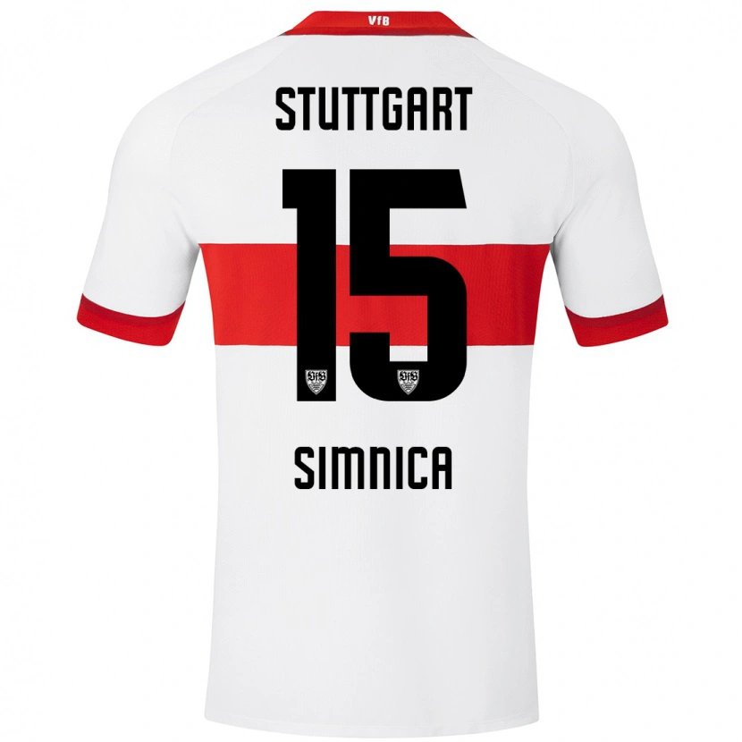 Danxen Barn Luan Simnica #15 Vit Röd Hemmatröja Matchtröjor 2024/25 Tröjor T-Tröja