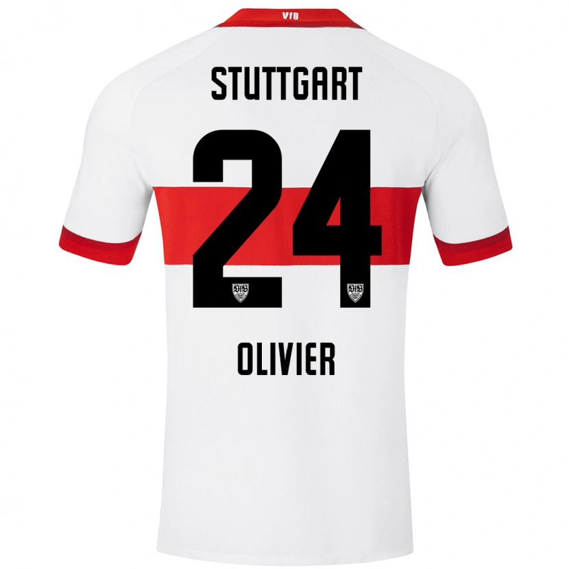 Danxen Barn Christopher Olivier #24 Vit Röd Hemmatröja Matchtröjor 2024/25 Tröjor T-Tröja