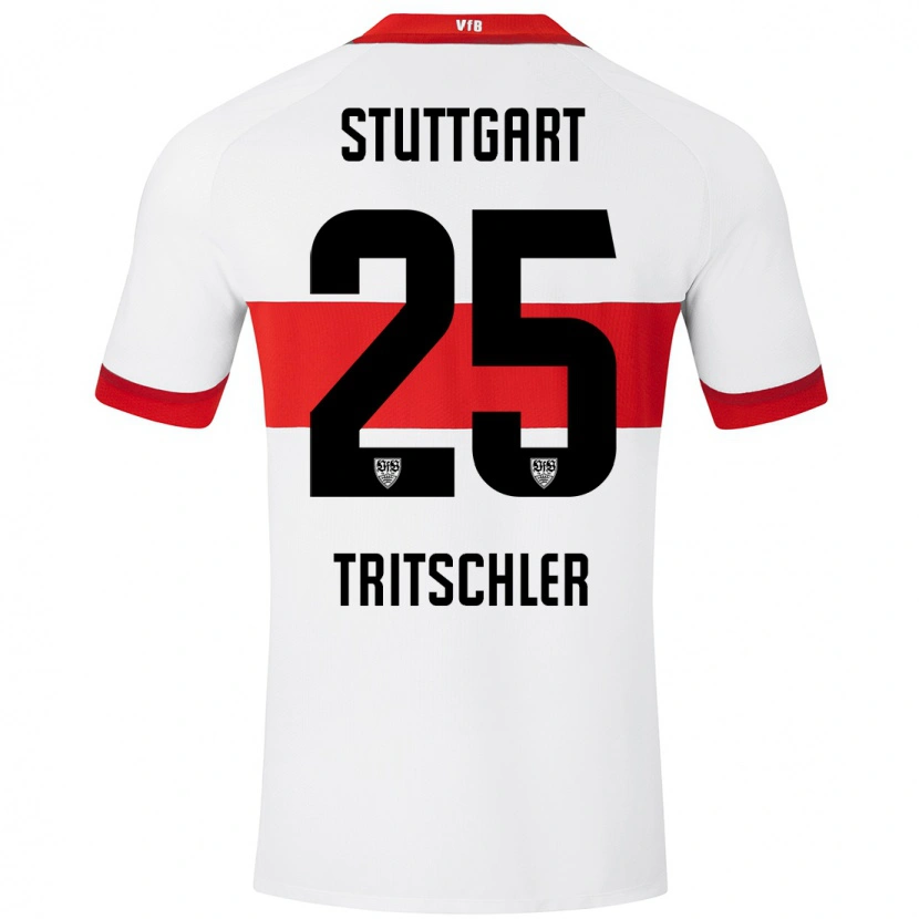 Danxen Barn David Tritschler #25 Vit Röd Hemmatröja Matchtröjor 2024/25 Tröjor T-Tröja