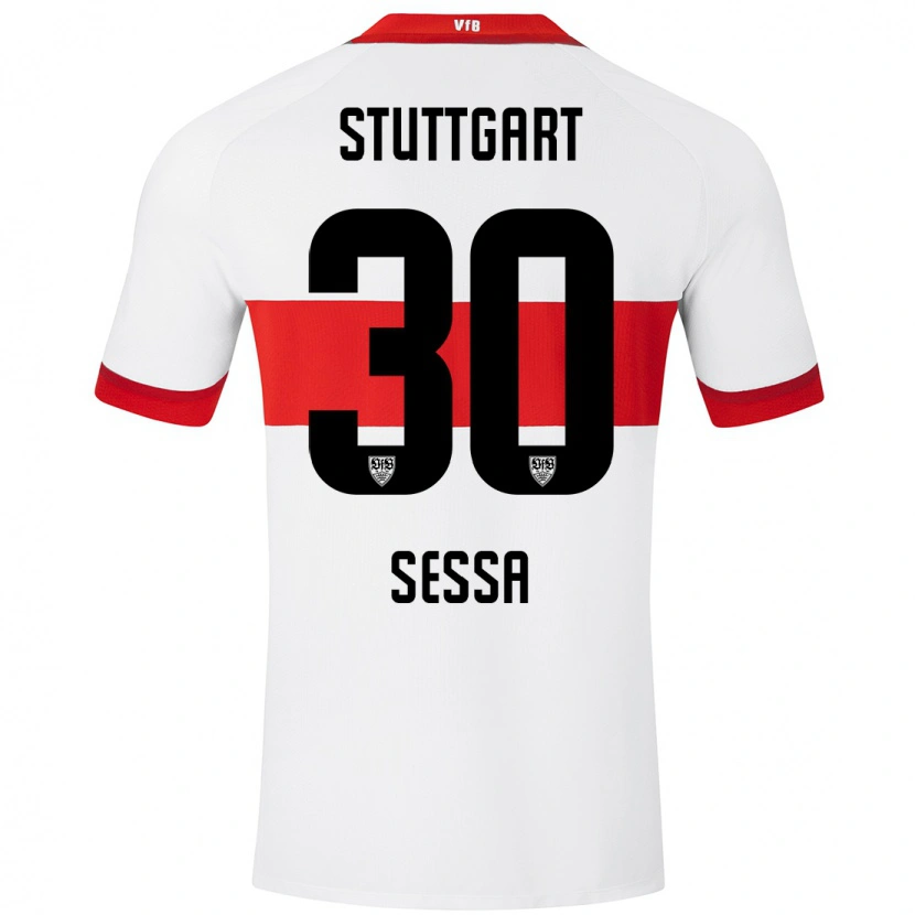 Danxen Barn Nicolas Sessa #30 Vit Röd Hemmatröja Matchtröjor 2024/25 Tröjor T-Tröja