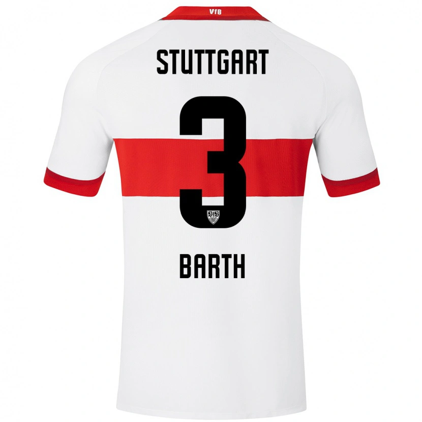Danxen Barn Lara Barth #3 Vit Röd Hemmatröja Matchtröjor 2024/25 Tröjor T-Tröja