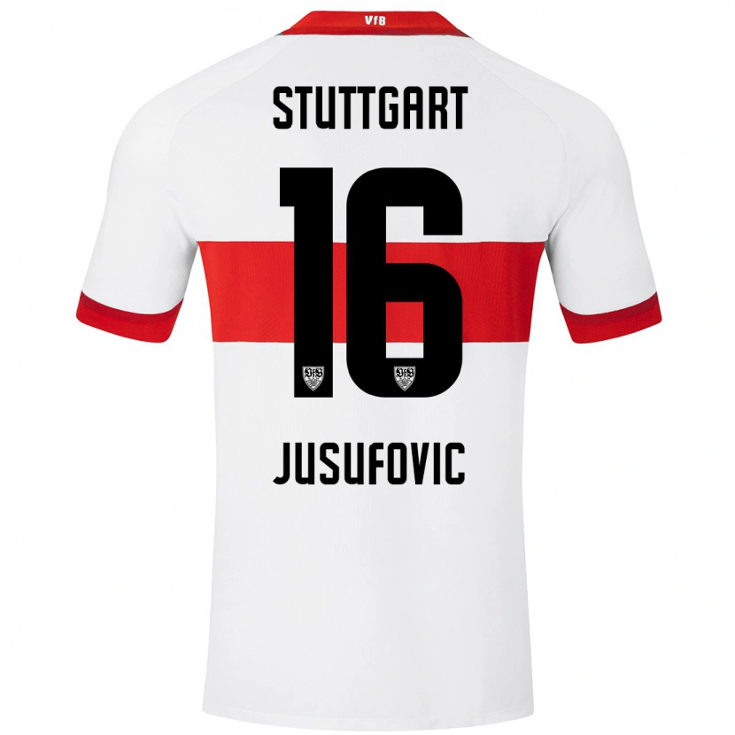 Danxen Barn Farah Jusufović #16 Vit Röd Hemmatröja Matchtröjor 2024/25 Tröjor T-Tröja