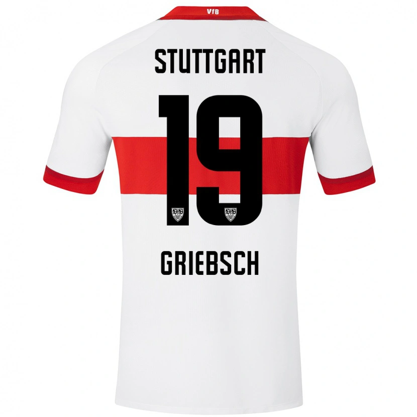 Danxen Barn Lukas Griebsch #19 Vit Röd Hemmatröja Matchtröjor 2024/25 Tröjor T-Tröja