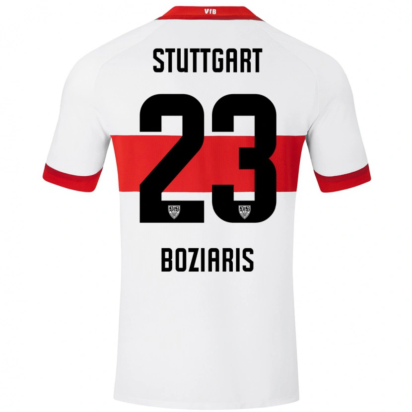 Danxen Barn Giannis Boziaris #23 Vit Röd Hemmatröja Matchtröjor 2024/25 Tröjor T-Tröja