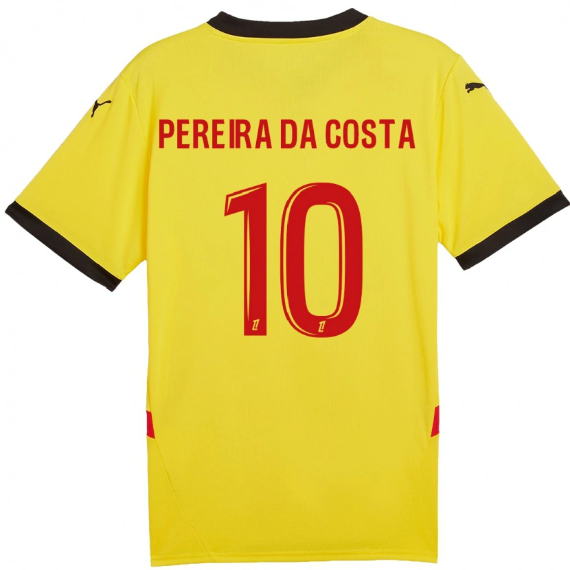 Danxen Barn David Pereira Da Costa #10 Gul Röd Hemmatröja Matchtröjor 2024/25 Tröjor T-Tröja