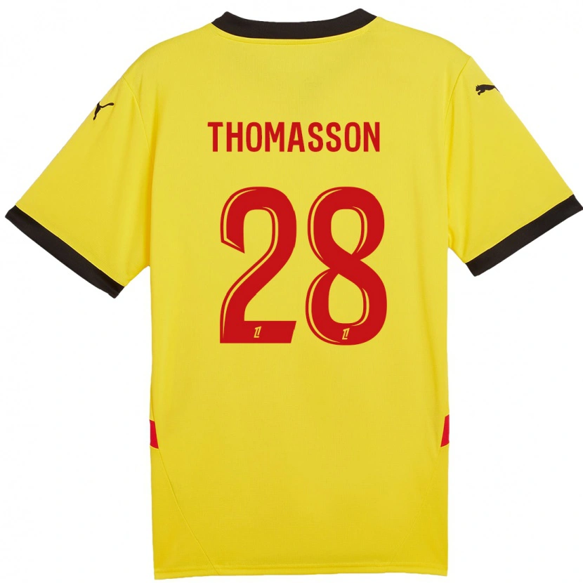 Danxen Barn Adrien Thomasson #28 Gul Röd Hemmatröja Matchtröjor 2024/25 Tröjor T-Tröja