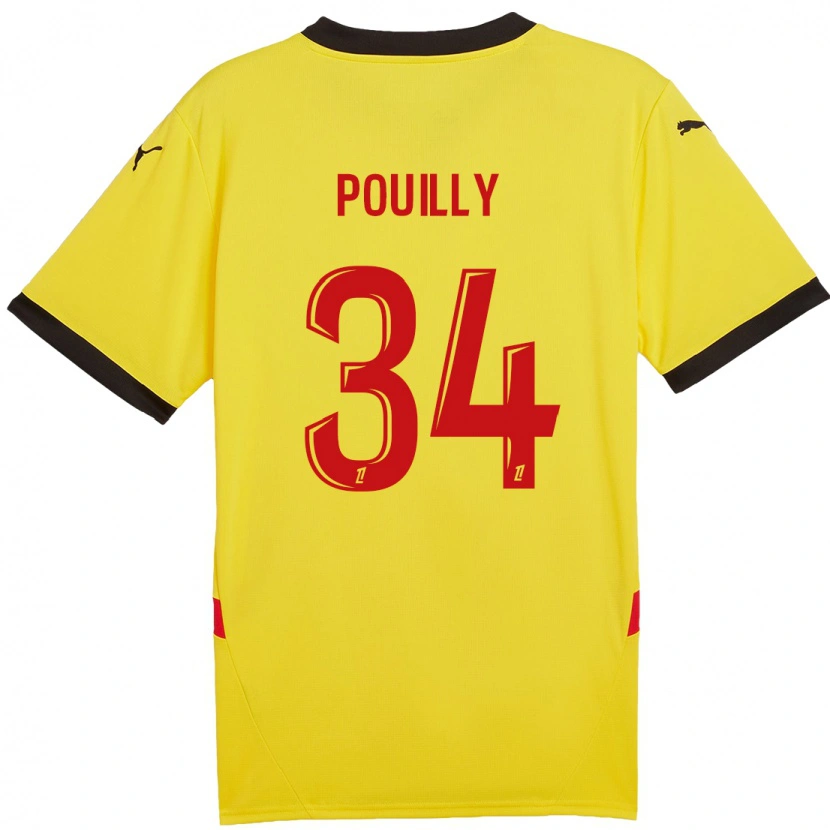 Danxen Barn Tom Pouilly #34 Gul Röd Hemmatröja Matchtröjor 2024/25 Tröjor T-Tröja