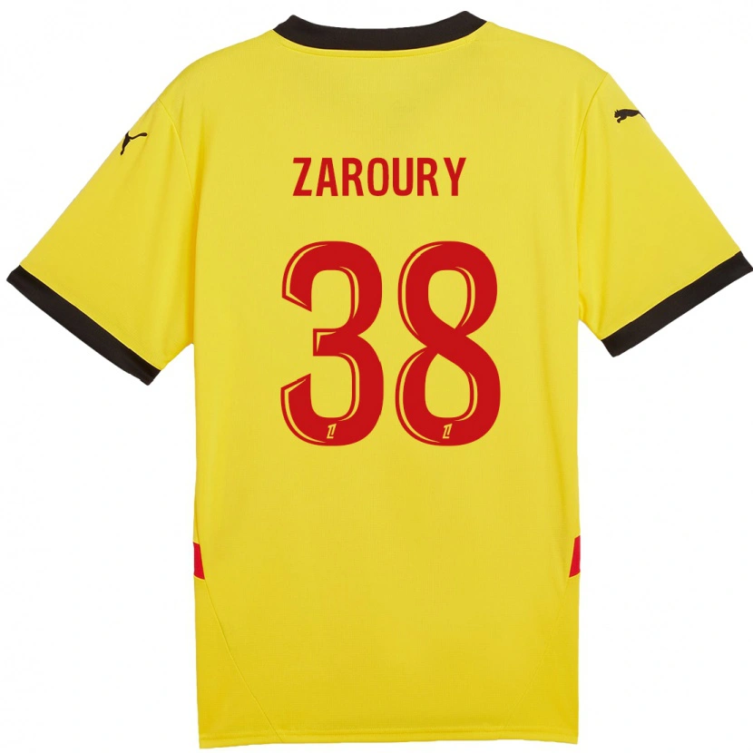 Danxen Barn Anass Zaroury #38 Gul Röd Hemmatröja Matchtröjor 2024/25 Tröjor T-Tröja