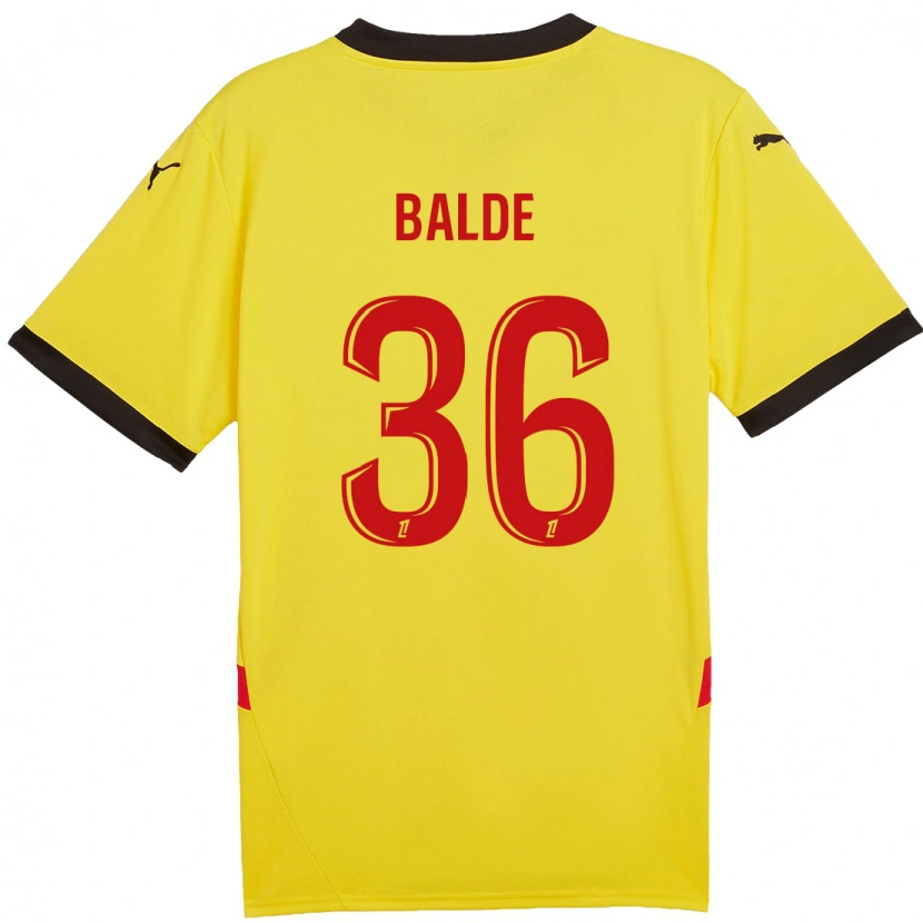 Danxen Barn Ibrahima Baldé #36 Gul Röd Hemmatröja Matchtröjor 2024/25 Tröjor T-Tröja