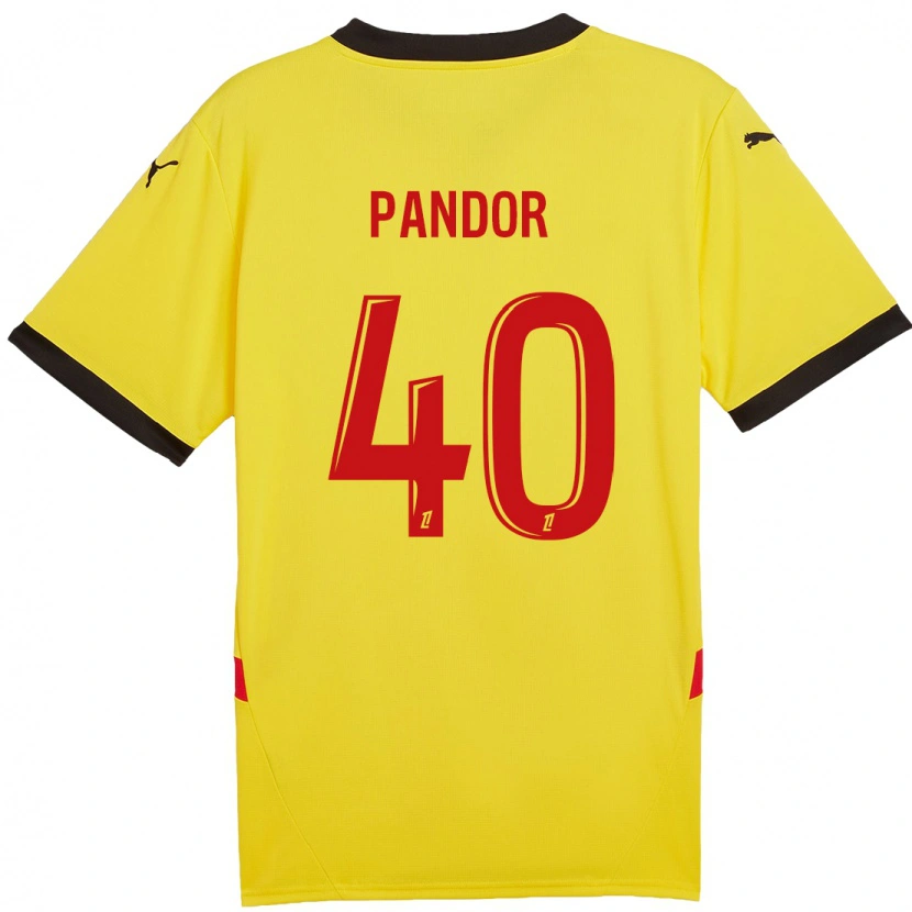 Danxen Barn Yannick Pandor #40 Gul Röd Hemmatröja Matchtröjor 2024/25 Tröjor T-Tröja
