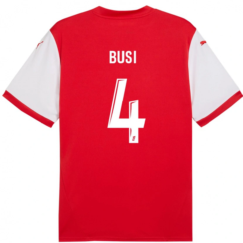 Danxen Barn Maxime Busi #4 Röd Vit Hemmatröja Matchtröjor 2024/25 Tröjor T-Tröja