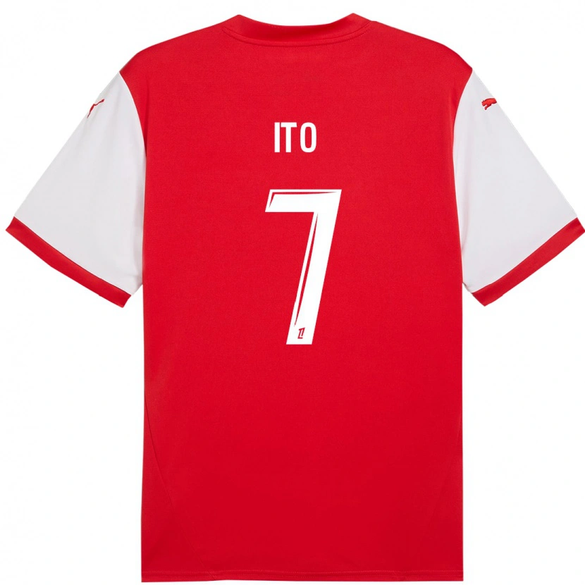 Danxen Barn Junya Ito #7 Röd Vit Hemmatröja Matchtröjor 2024/25 Tröjor T-Tröja