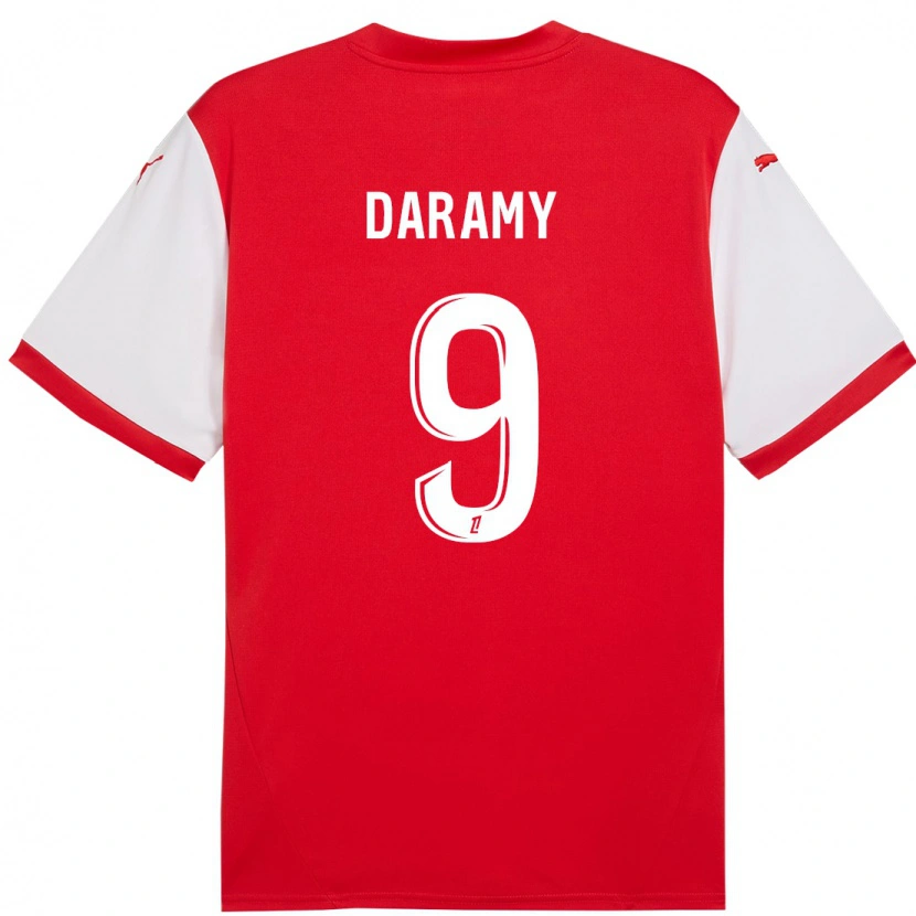 Danxen Barn Mohamed Daramy #9 Röd Vit Hemmatröja Matchtröjor 2024/25 Tröjor T-Tröja