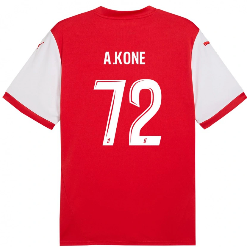 Danxen Barn Amadou Koné #72 Röd Vit Hemmatröja Matchtröjor 2024/25 Tröjor T-Tröja