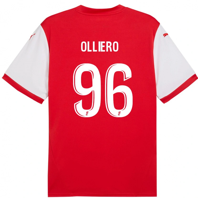 Danxen Barn Alexandre Olliero #96 Röd Vit Hemmatröja Matchtröjor 2024/25 Tröjor T-Tröja