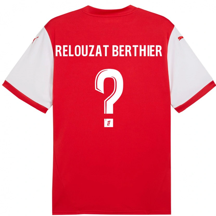 Danxen Barn Maxime Relouzat Berthier #0 Röd Vit Hemmatröja Matchtröjor 2024/25 Tröjor T-Tröja