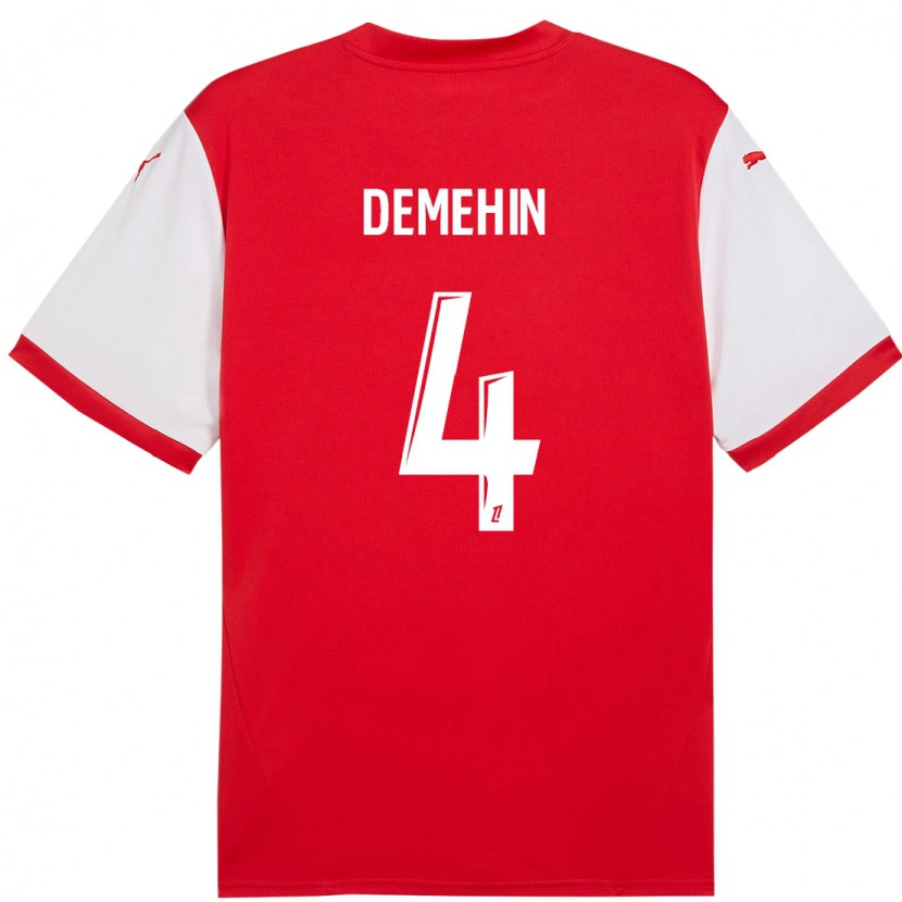 Danxen Barn Oluwatosin Demehin #4 Röd Vit Hemmatröja Matchtröjor 2024/25 Tröjor T-Tröja