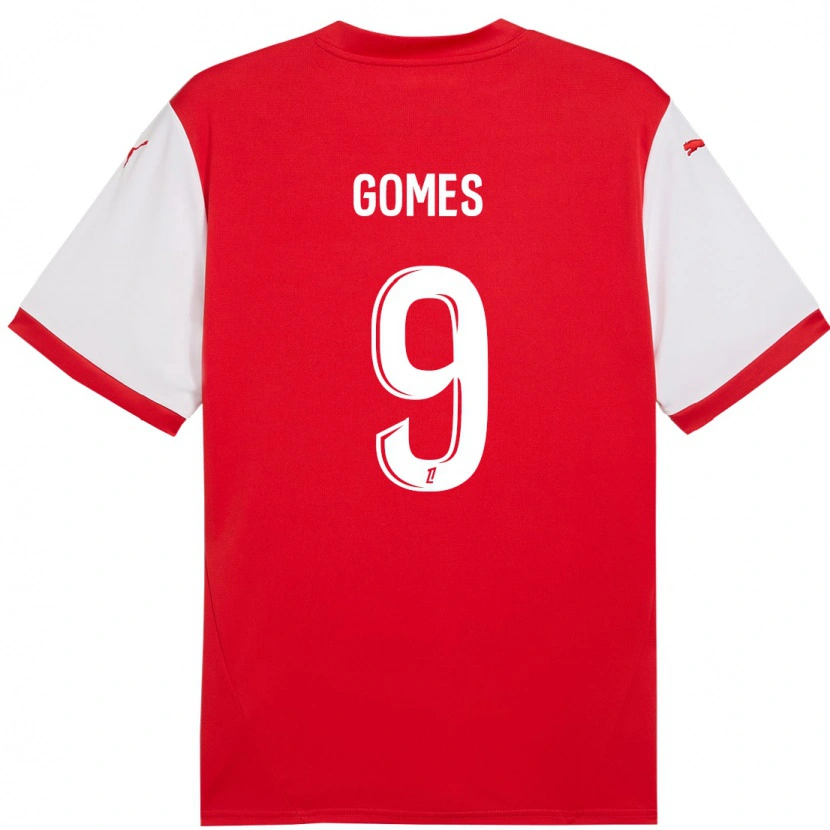 Danxen Barn Mélissa Gomes #9 Röd Vit Hemmatröja Matchtröjor 2024/25 Tröjor T-Tröja