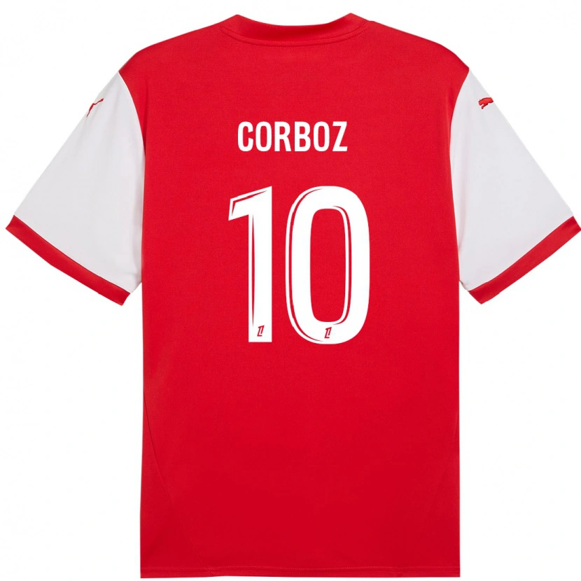Danxen Barn Rachel Corboz #10 Röd Vit Hemmatröja Matchtröjor 2024/25 Tröjor T-Tröja