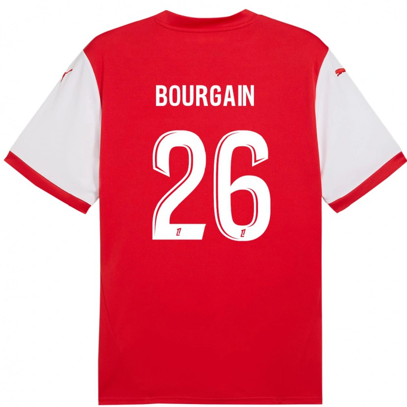 Danxen Barn Léa Bourgain #26 Röd Vit Hemmatröja Matchtröjor 2024/25 Tröjor T-Tröja
