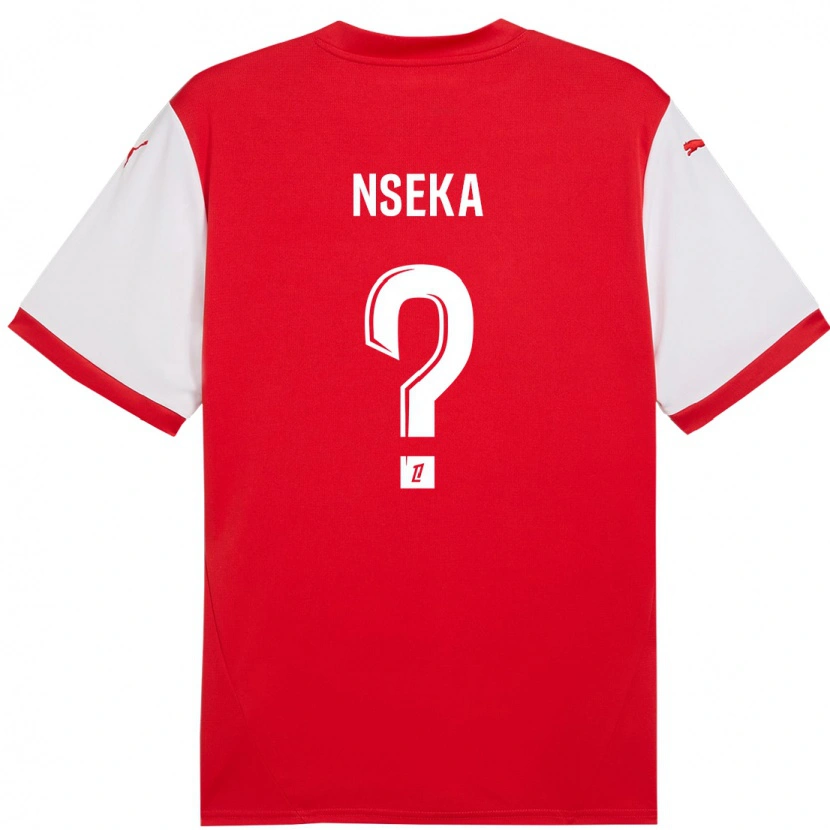 Danxen Barn Nelson Nseka #0 Röd Vit Hemmatröja Matchtröjor 2024/25 Tröjor T-Tröja