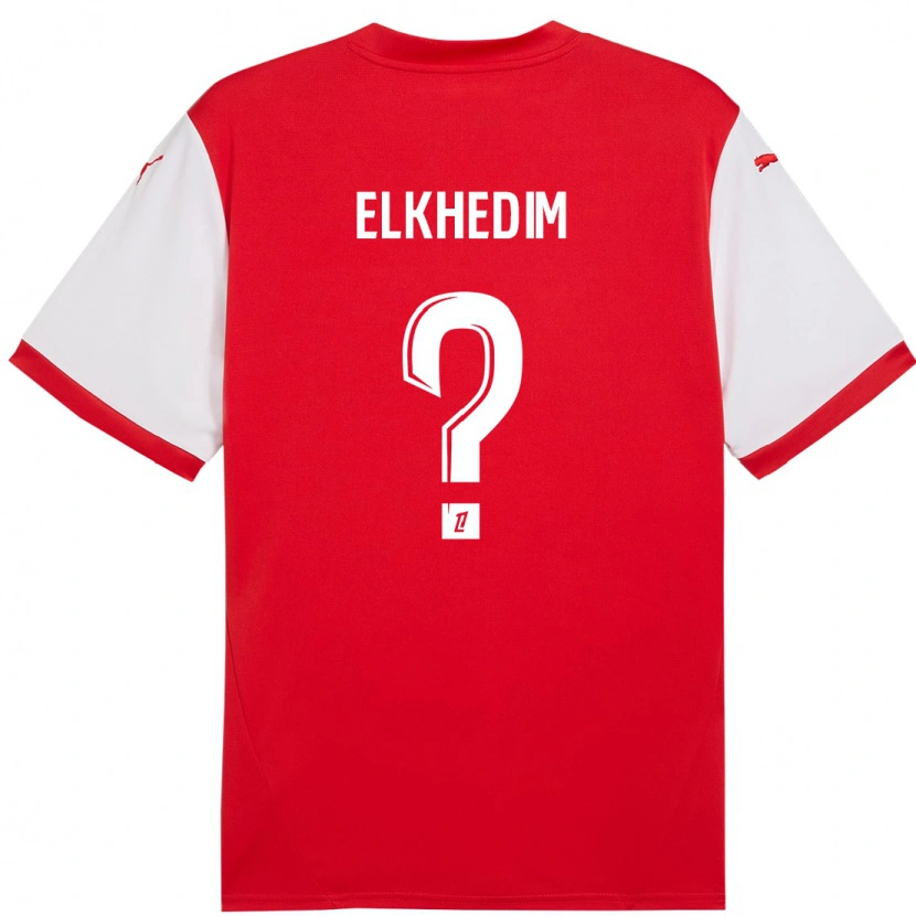Danxen Barn Abdenoor Elkhedim #0 Röd Vit Hemmatröja Matchtröjor 2024/25 Tröjor T-Tröja