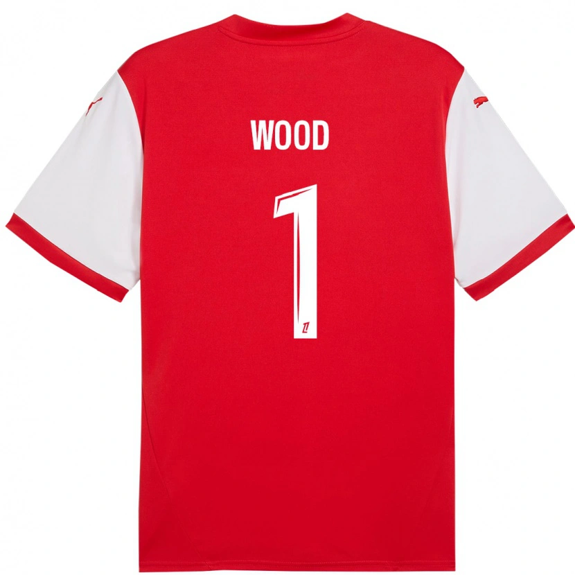Danxen Barn Mackenzie Wood #1 Röd Vit Hemmatröja Matchtröjor 2024/25 Tröjor T-Tröja