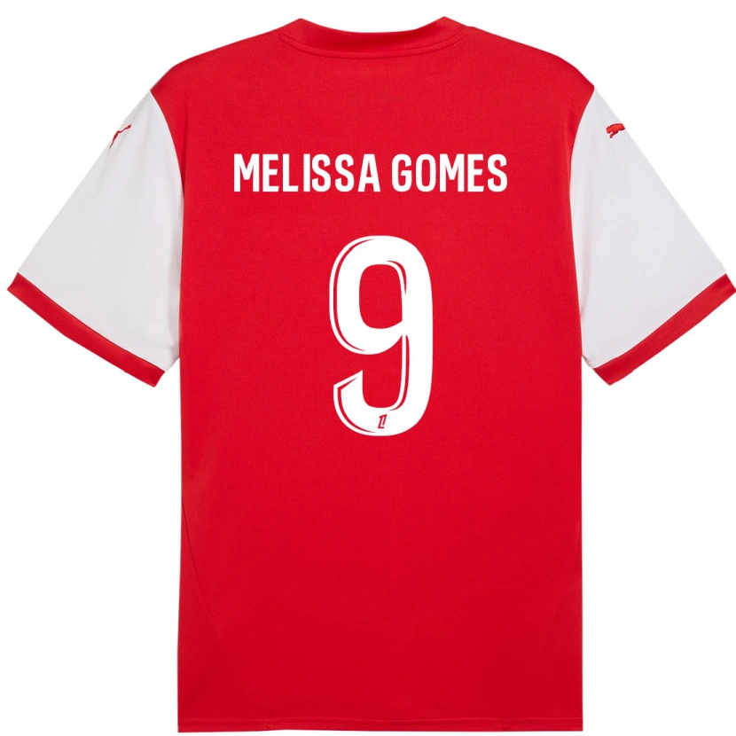 Danxen Barn Melissa Ferreira Gomes #9 Röd Vit Hemmatröja Matchtröjor 2024/25 Tröjor T-Tröja