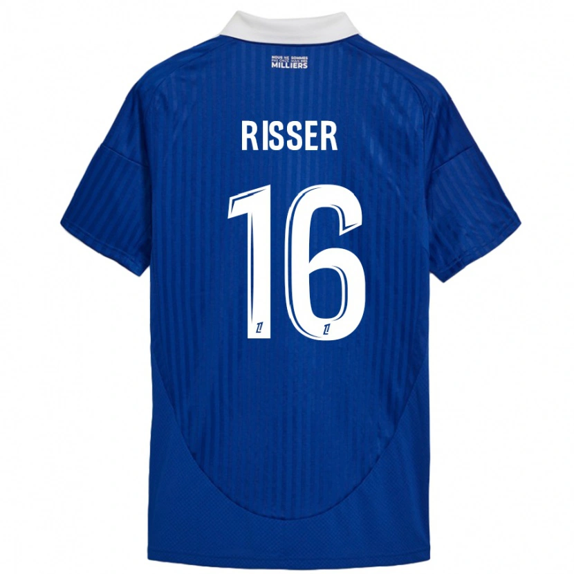 Danxen Barn Robin Risser #16 Blå Vit Hemmatröja Matchtröjor 2024/25 Tröjor T-Tröja