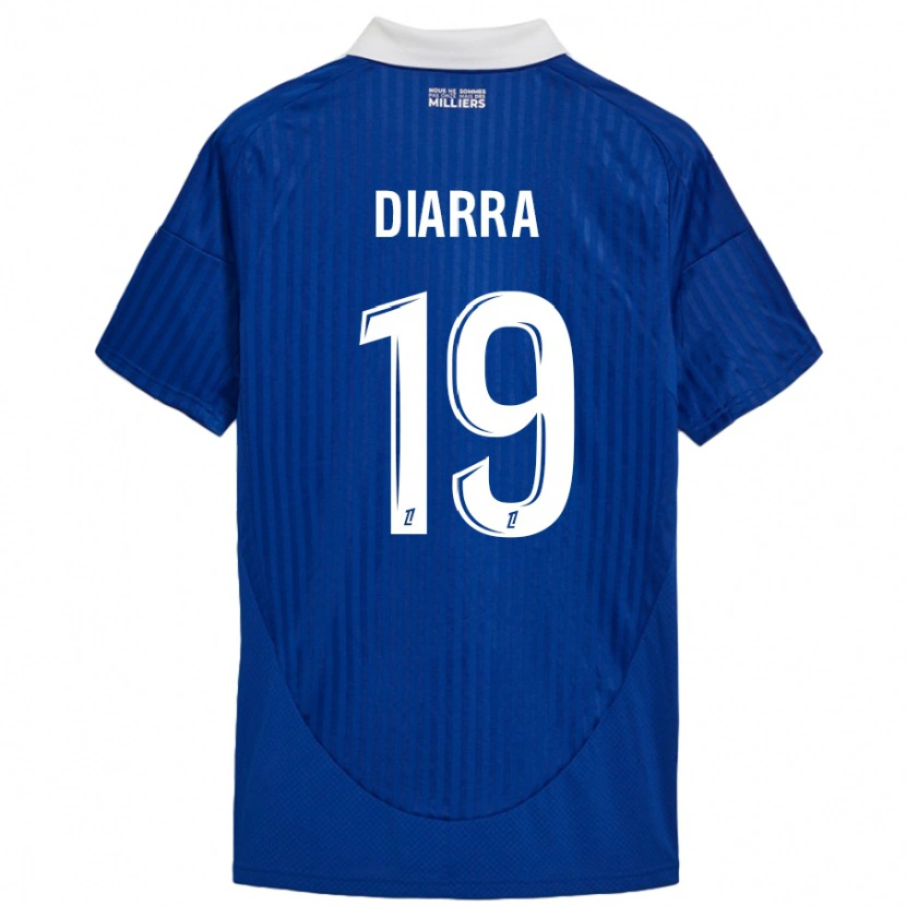 Danxen Barn Habib Diarra #19 Blå Vit Hemmatröja Matchtröjor 2024/25 Tröjor T-Tröja