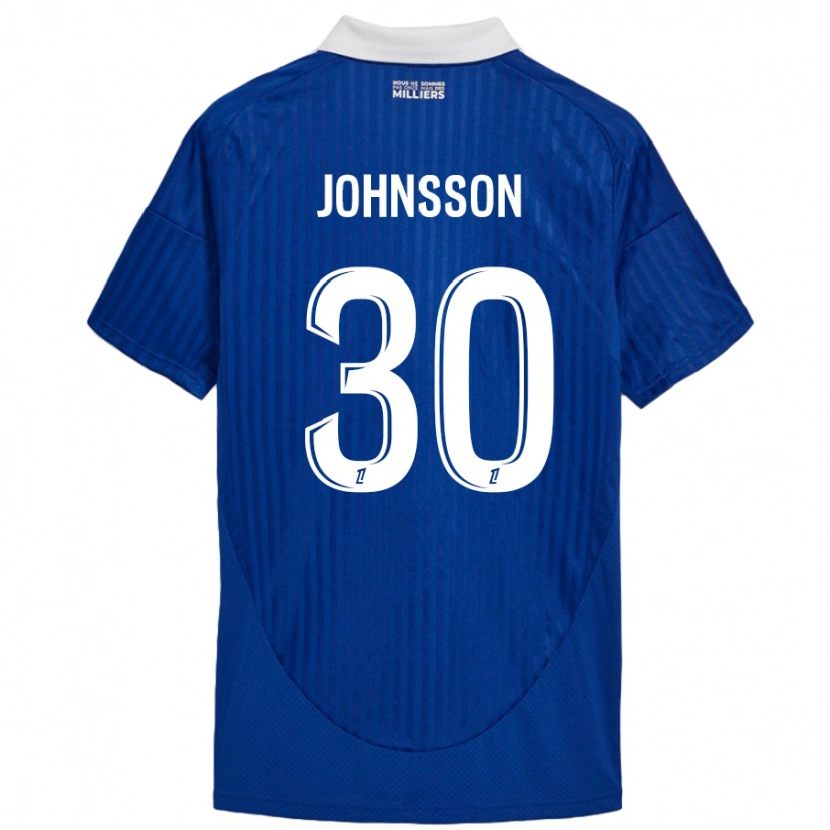 Danxen Barn Karl-Johan Johnsson #30 Blå Vit Hemmatröja Matchtröjor 2024/25 Tröjor T-Tröja