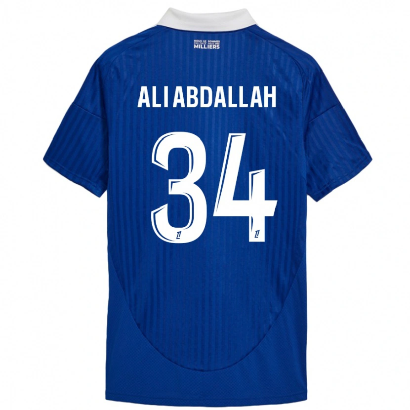 Danxen Barn Aboubacar Ali Abdallah #34 Blå Vit Hemmatröja Matchtröjor 2024/25 Tröjor T-Tröja