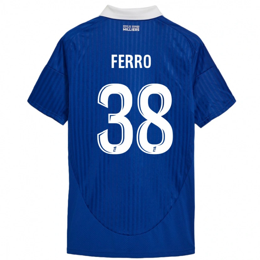 Danxen Barn Nolan Ferro #38 Blå Vit Hemmatröja Matchtröjor 2024/25 Tröjor T-Tröja