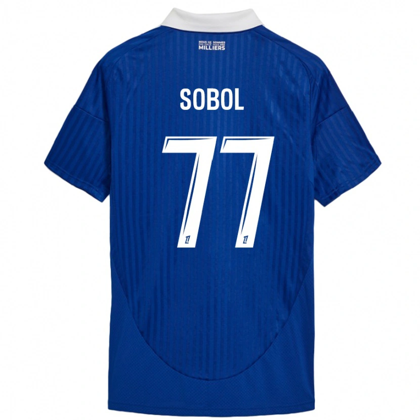 Danxen Barn Eduard Sobol #77 Blå Vit Hemmatröja Matchtröjor 2024/25 Tröjor T-Tröja