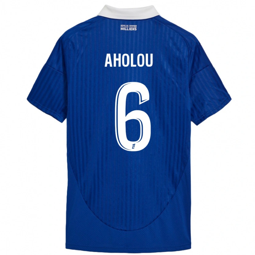 Danxen Barn Jean-Eudes Aholou #6 Blå Vit Hemmatröja Matchtröjor 2024/25 Tröjor T-Tröja