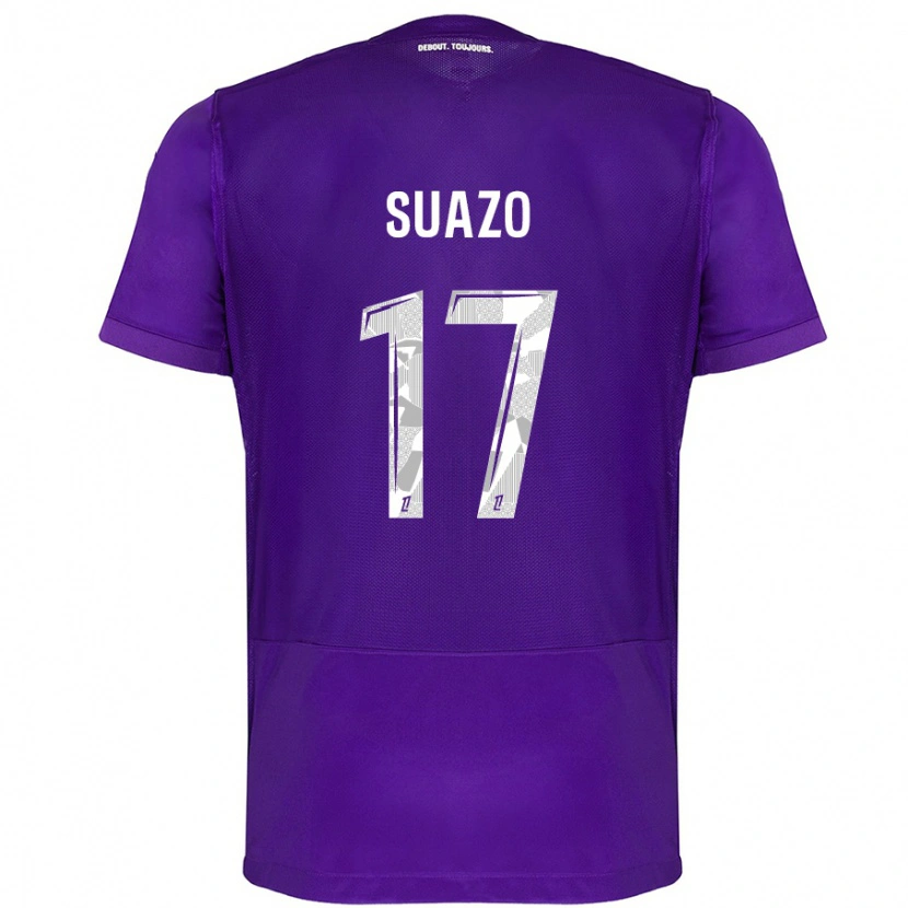 Danxen Barn Gabriel Suazo #17 Lila Vit Hemmatröja Matchtröjor 2024/25 Tröjor T-Tröja