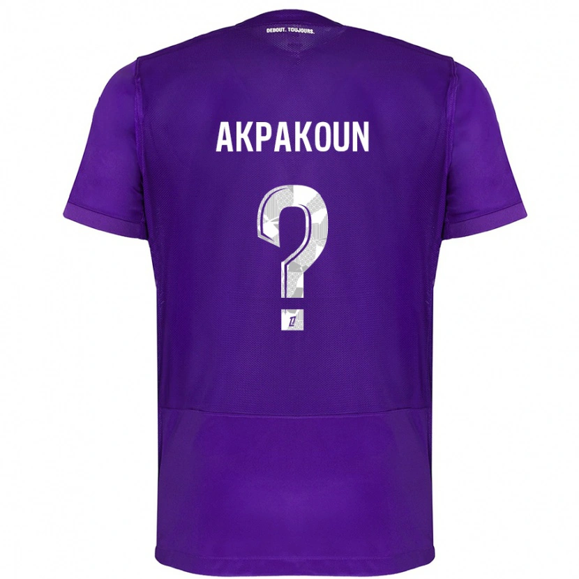 Danxen Barn Noé Akpakoun #0 Lila Vit Hemmatröja Matchtröjor 2024/25 Tröjor T-Tröja