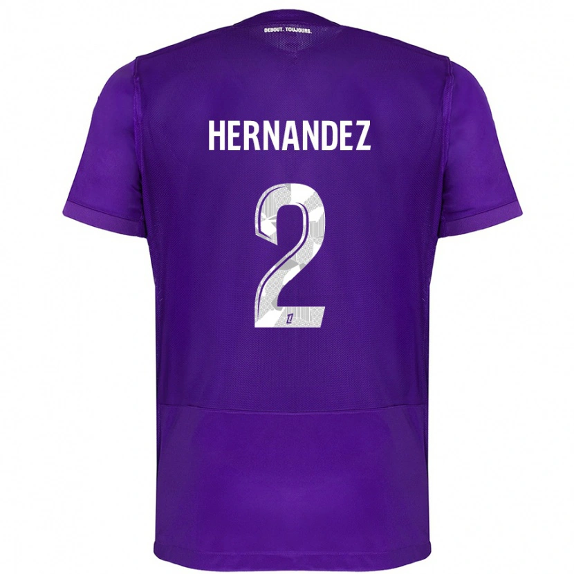 Danxen Barn Lucie Hernandez #2 Lila Vit Hemmatröja Matchtröjor 2024/25 Tröjor T-Tröja