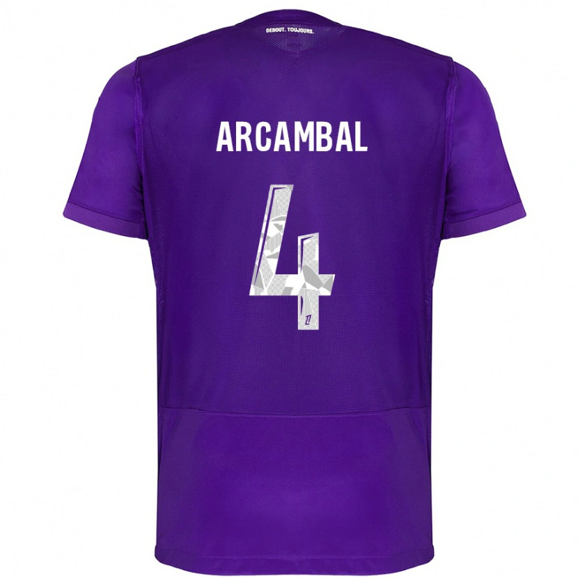 Danxen Barn Anais Arcambal #4 Lila Vit Hemmatröja Matchtröjor 2024/25 Tröjor T-Tröja