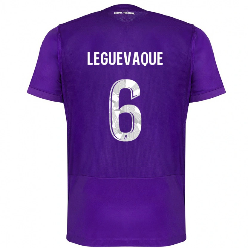 Danxen Barn Laurie Leguevaque #6 Lila Vit Hemmatröja Matchtröjor 2024/25 Tröjor T-Tröja
