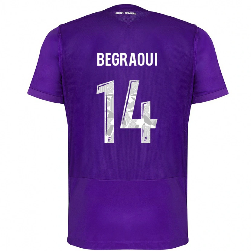 Danxen Barn Yanis Begraoui #14 Lila Vit Hemmatröja Matchtröjor 2024/25 Tröjor T-Tröja