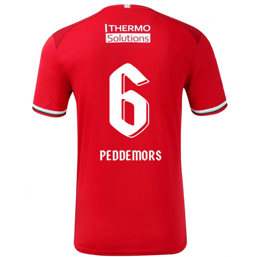 Danxen Barn Ella Peddemors #6 Röd Vit Hemmatröja Matchtröjor 2024/25 Tröjor T-Tröja