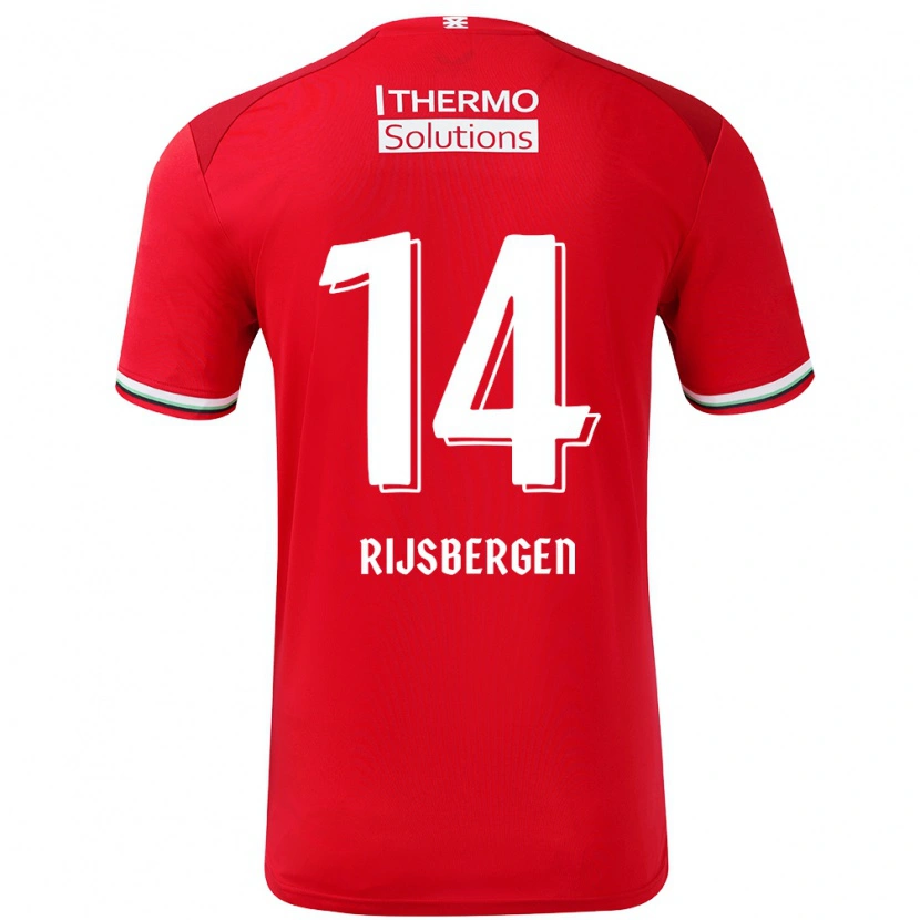 Danxen Barn Liz Rijsbergen #14 Röd Vit Hemmatröja Matchtröjor 2024/25 Tröjor T-Tröja